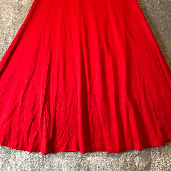 Peruvian Connection Pima Cotton Flared Skirt In Red Size Medium - Picture 3 of 6
